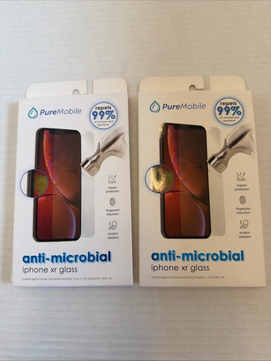 Puremobile Other - Lot of (2) PureMobile Anti-microbial invisible shield Glass iPhone XR NEW